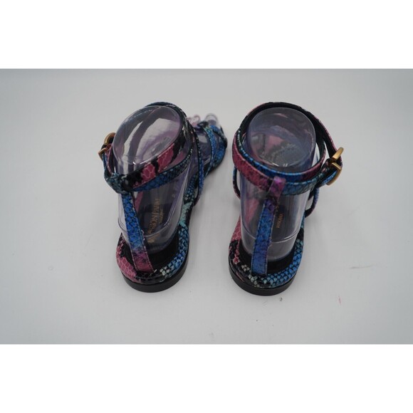 Marion Parke Toscana Harvey Python Snakeskin Indigo Strappy Sandals Size 8.5/39 - Picture 8 of 16